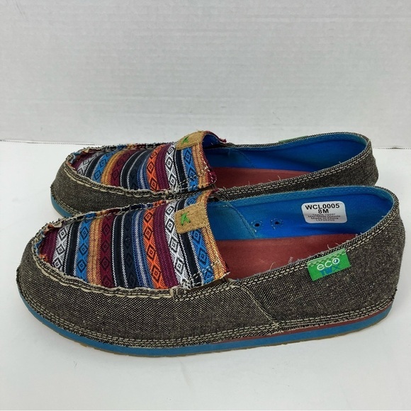 Twisted X EcoTWX Woven Multicolor Aztec Print Slip On Loafers Lightweight Sz 8 - Picture 9 of 15